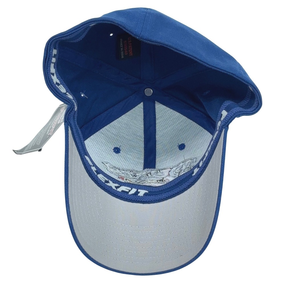 Flexfit Yupoong Dukes Racing Hat Royal Blue Embroidered USA Flag Cap L-XL NWT - Picture 5 of 8